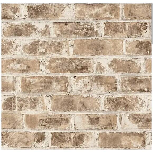 Urban Walls UW24762 Warehouse Brick Sidewall, Neutral Feature Wallpaper - New - Picture 1 of 8